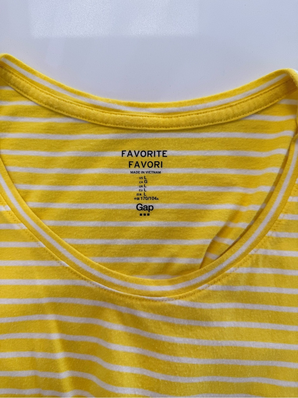 GAP Yellow and White Striped Short-Sleeve Tee - Picture 2 of 3